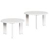 Coffee Table Set 2 Pcs White Solid Pine Wood