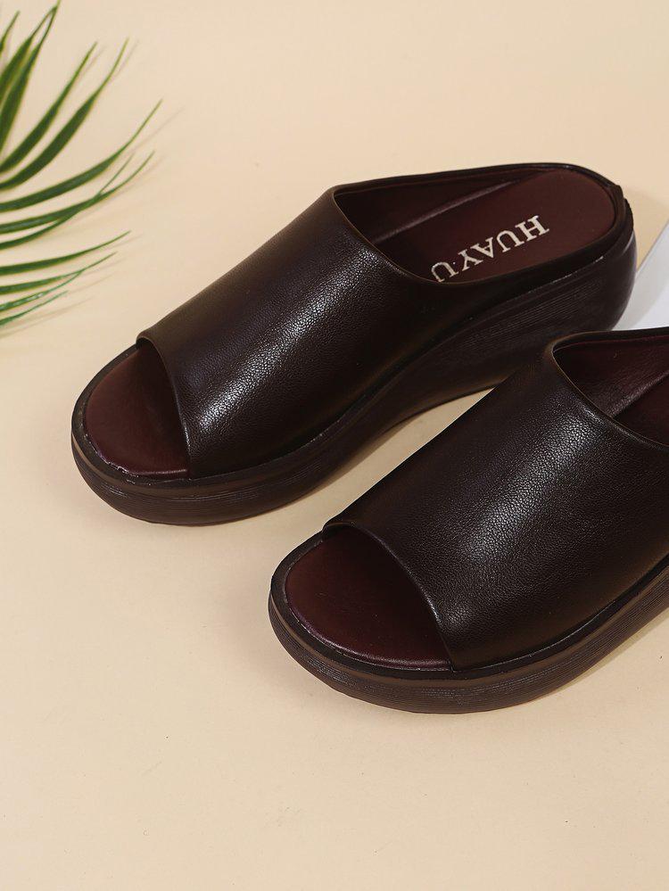 Women's Plus Size Platform Wedge Heel Slippers - Summer 2021 European & American Fashion, Open-Toe Design, Thick Outdoor Sole