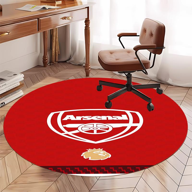Arsenal Football Club Printed Round Rug Carpet Chair Rug Area Rug Entryway Doormats,for Office Chair Living Room Bedroom Kitchen Room.