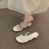 French High-end Black Niche Open-toed Sandals Fairy Shoes 2025 New Summer High-heeled Temperament Cool Slippers