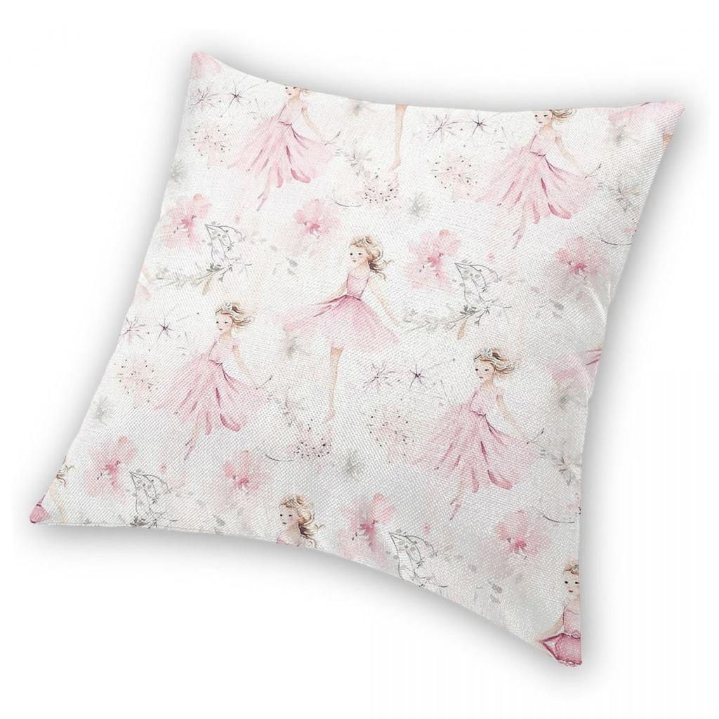 Little Ballerina Dancing Square Pillowcase Polyester Linen Velvet Pattern Zip Decor Throw Pillow Case Car Cushion Cover