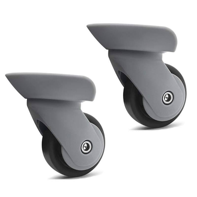 2Pcs Trolley Casters Replacement Heavy Duty Roller Wheel for Luggage Box Suitcase 360 Degree Swivel kit SilentWheel