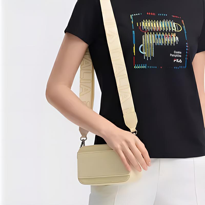 New FILA Silicone Shoulder Bag Crossbody Bag Extra Small Women's Apricot Light Yellow F13W438166FYE
