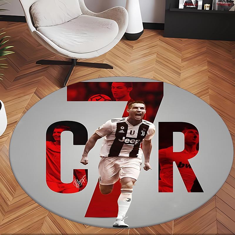 Ronaldo (14) Round Office Rug Decorative Floor Rug for Office Bedroom Living Room and Home Space