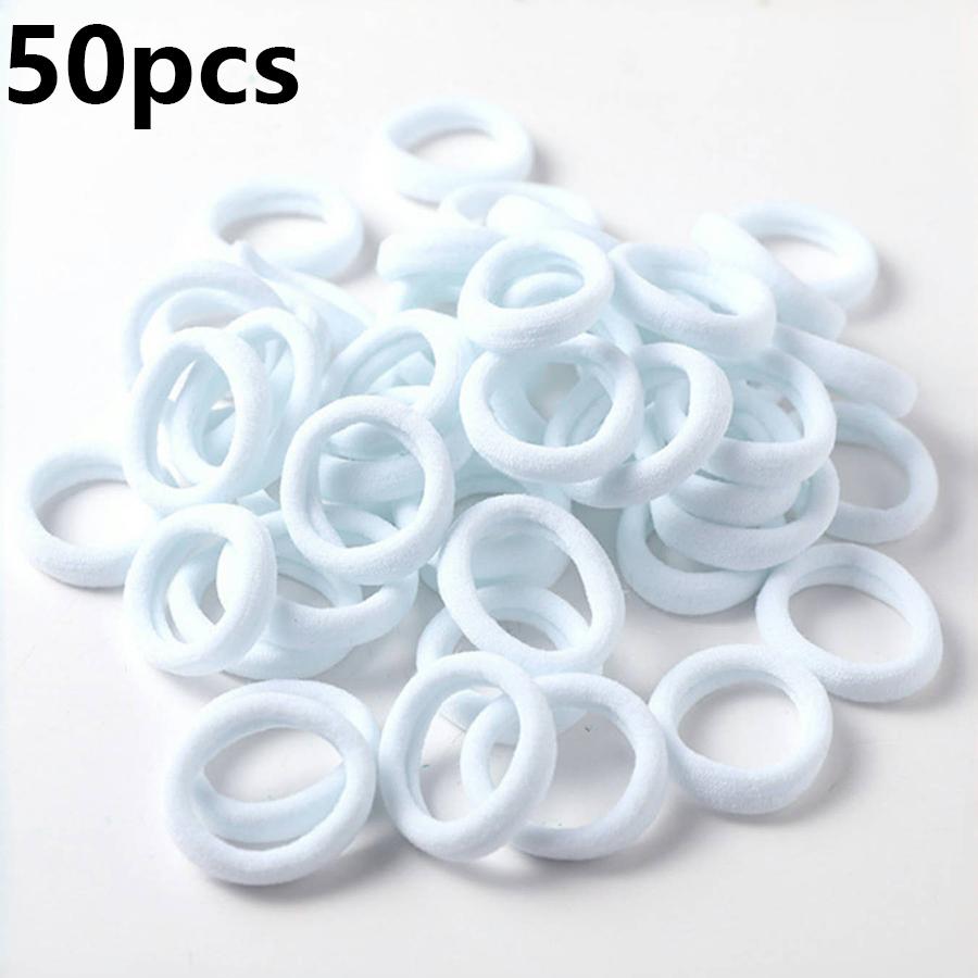 50PCS/Set New Women Girls Candy Colors Nylon Basic Scrunchie Hair Tie Ponytail Hold Hair Rubber Bands Fashion Hair Accessories