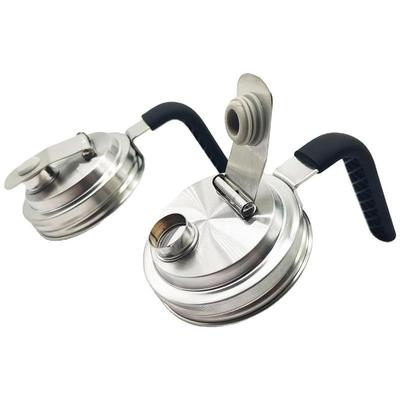 M-Modern-2Pc Stainless Steel Wide Mouth Mason Jar Flip Prouting Spout Lids With Handle For Wide Mouth Mason Jars