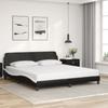 VidaXL Bed Frames and Headboards, Upholstered Bed with Slat Base, Double Bed with Footboard for Bedroom, Black and 373243