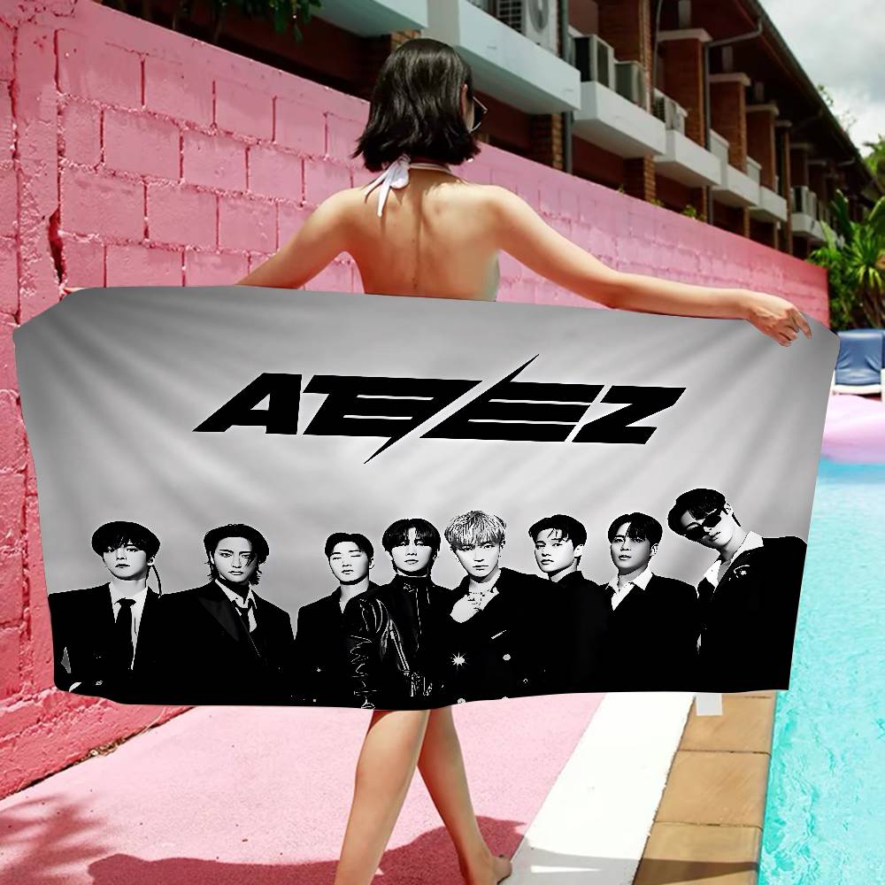Korean Pop A-ATEEZ Big Microfiber Beach Towels Quick Dry Towel Sand Beach Towels Pool Towel For Travel Swim Pool Yoga