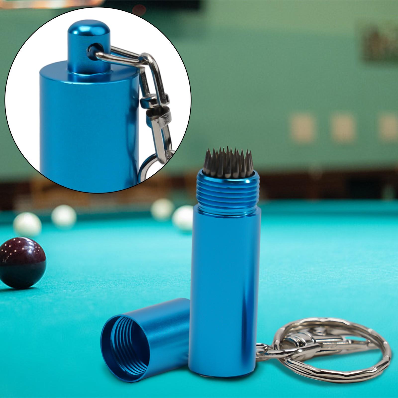 

Snooker and Billiard Cue Tip Tool Wear Resistant Tapper with Keychain Accessory синий