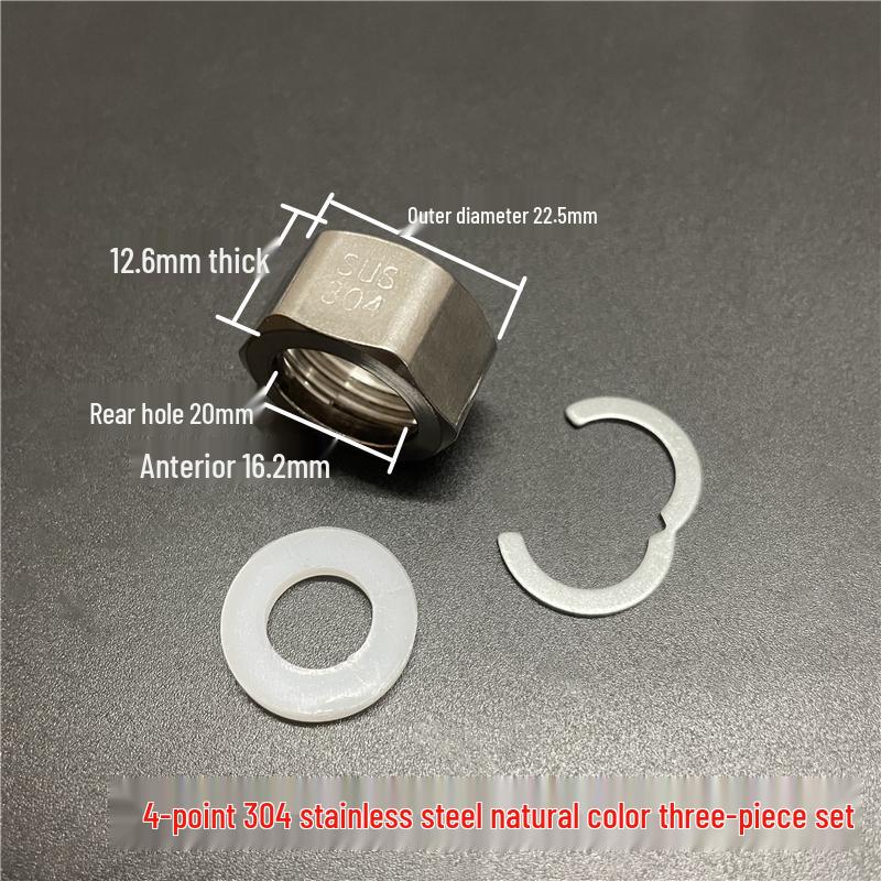 Stainless Steel Corrugated Pipe Nut for Water Heater, 4/6 Inch; 201/304 Hose Connector with Gasket