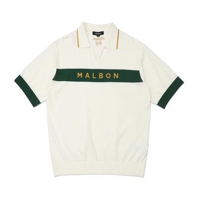 MALBON GOLF Malbon Scirpt Polo Knit T-Shirt Ivory (Man)