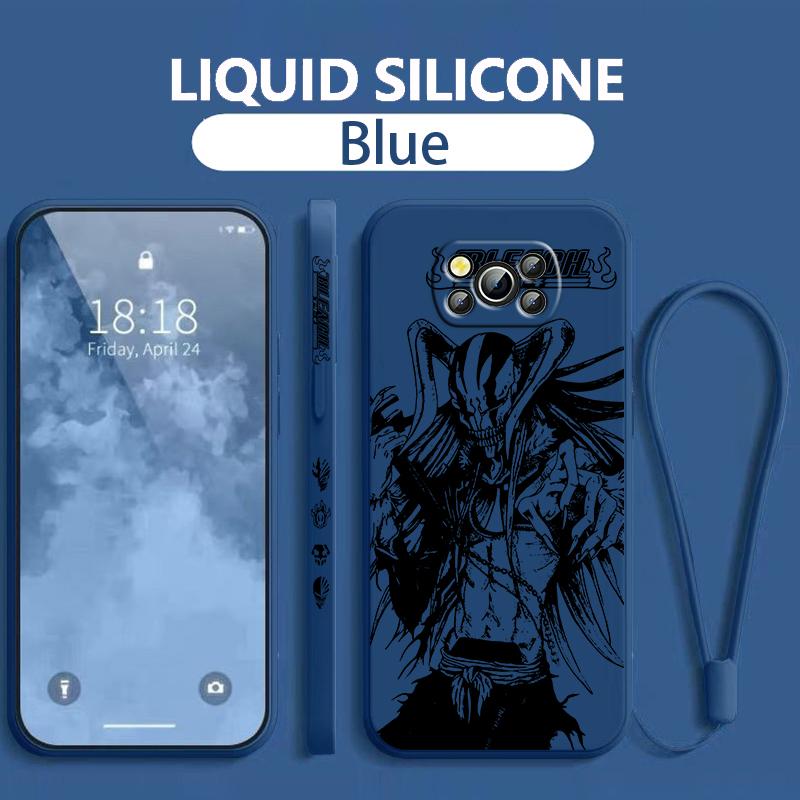 Anime BLEACH Kurosaki Ichigo For Xiaomi Poco Phone Case For X4 X3 F4 F3 NFC M5 M4 M3 GT S Pro 4G 5G Liquid Left Rope Cover