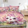 3pcs Cute Axolotl Playing Guitar Quilt Set - Soft and Comfortable Bedroom, Guest Room and Dorm Decor Bedding Set 1 Quilt Cover + 2 Pillowcases.H0