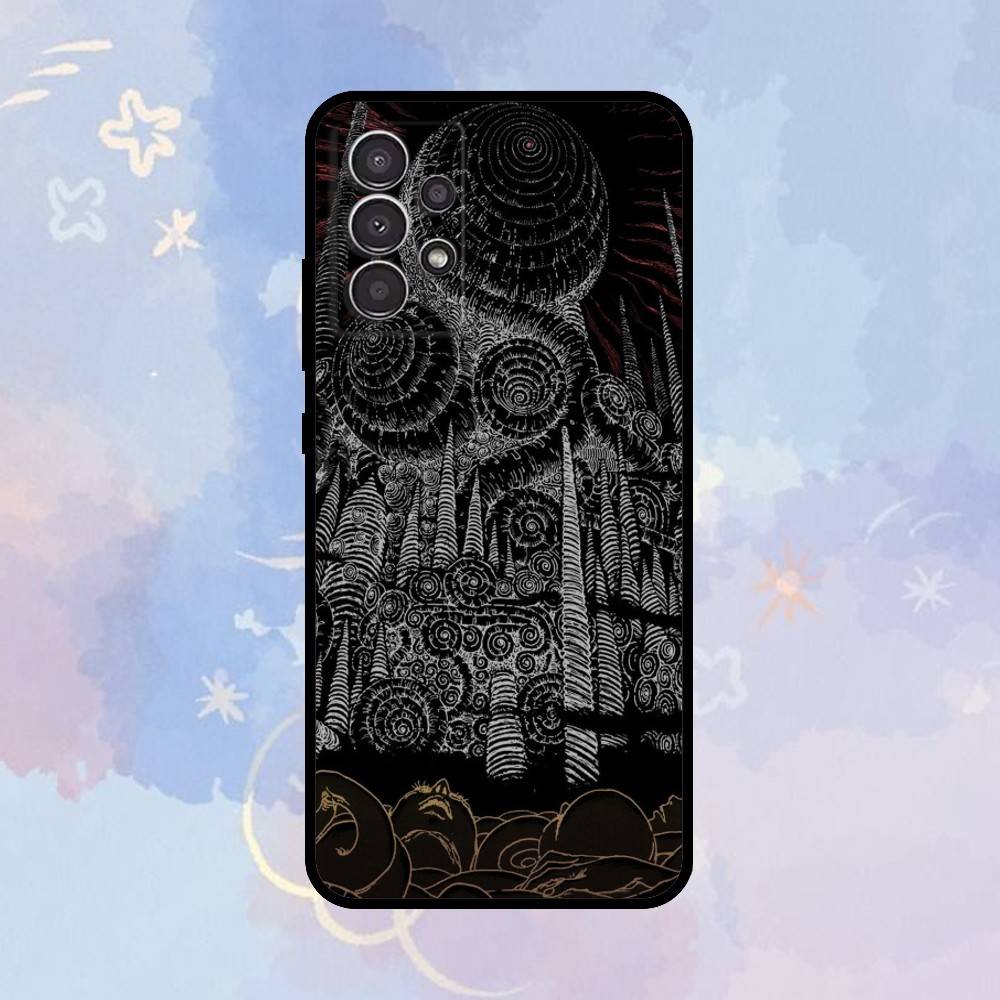 

AAA Junji Ito comics Plating Phone Case For Samsung Galaxy A73,A72,A71,A70,A53,A52,A51,Others Soft Black Cover Samsung a72