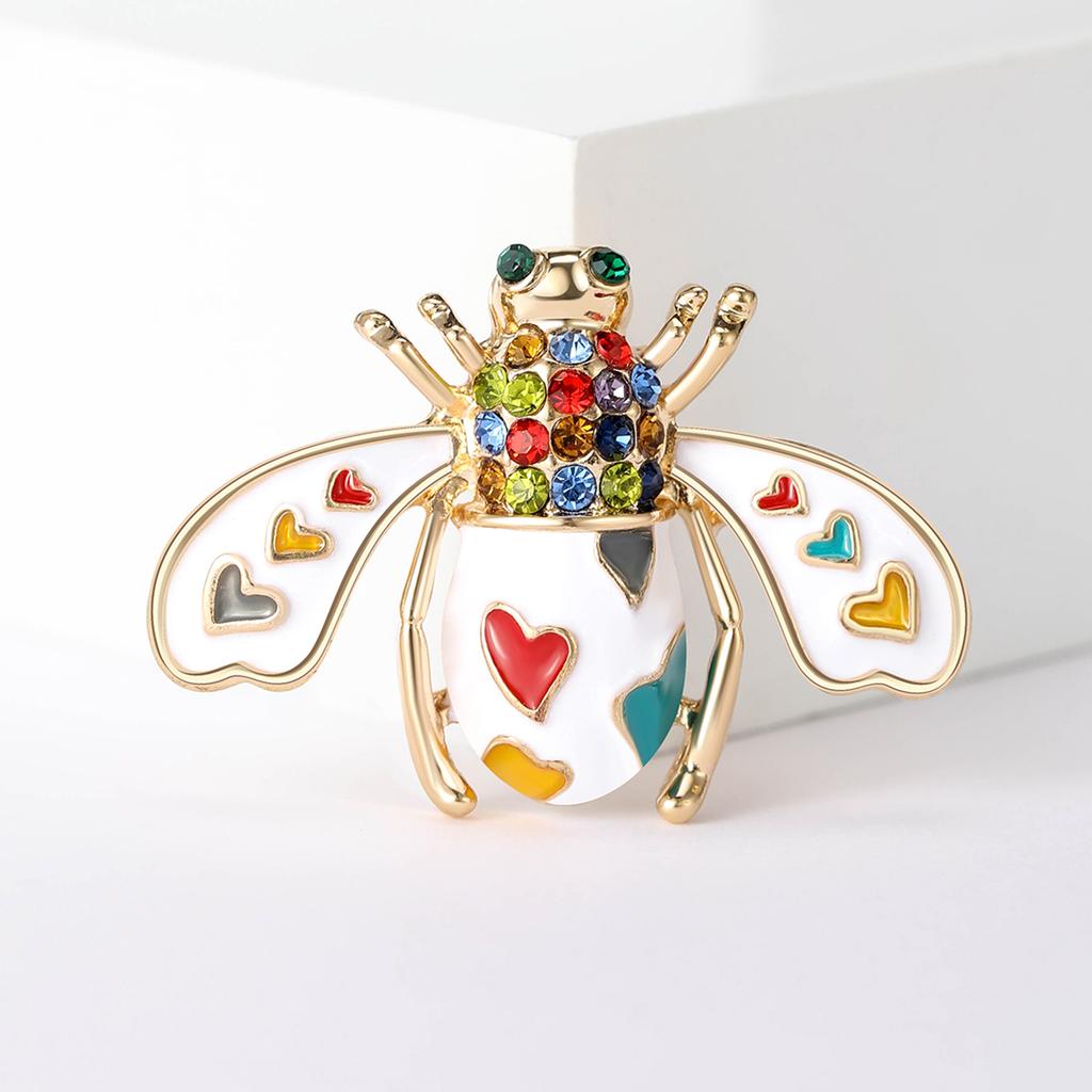 Fashion Enamel Bee Brooches for Women Rhinestone Insect Pins Event Party Funny Gifts Backpack Decoration Clothes Accessories