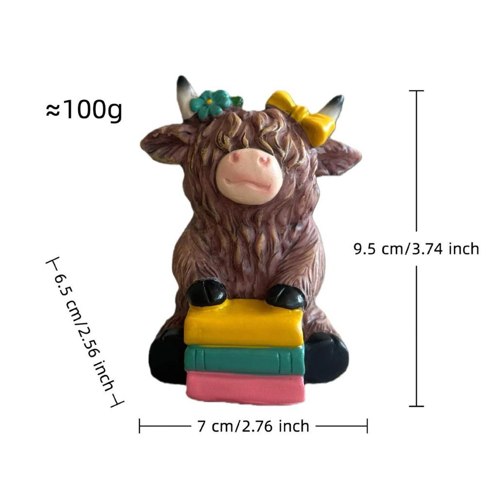 Creative Highland Cattle Resin Statue for Garden and Home Decor