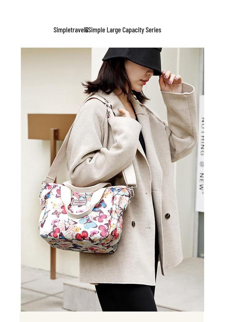 2026 Leichte Damen-Crossbody-Tasche aus bedrucktem Nylon mit mehrschichtigen Reißverschlusstaschen