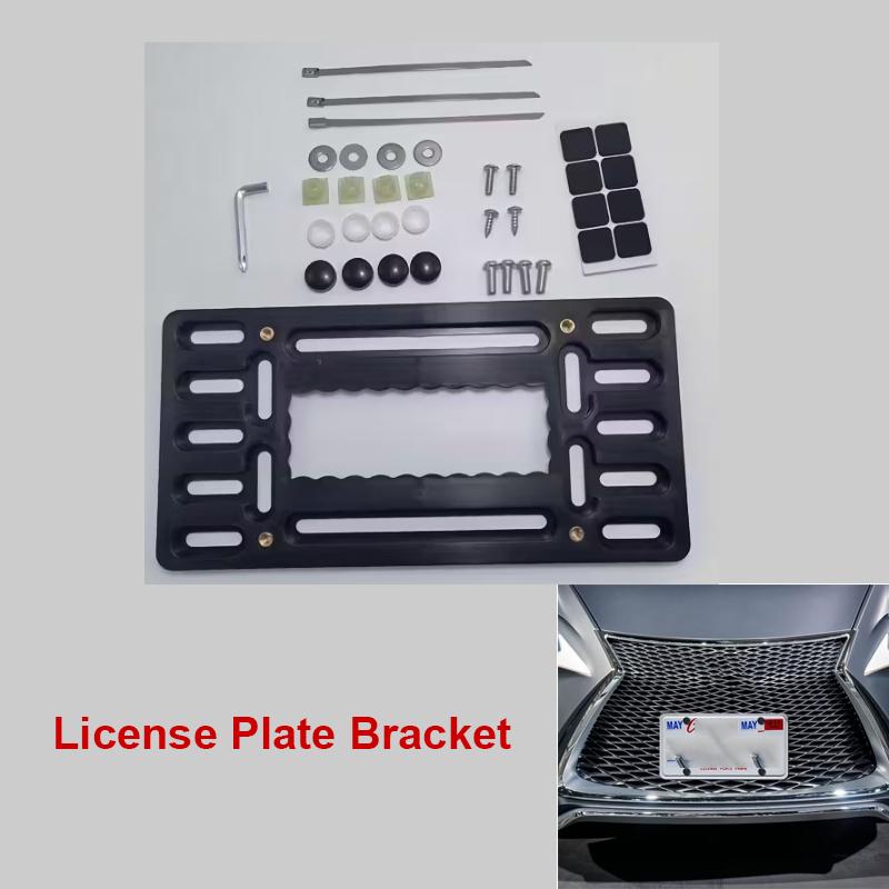 Car License Plate Bracket Front License Plate Holder Mounting Kit Universal Bumper Frame Mount With Stainless Steel Screw Cap