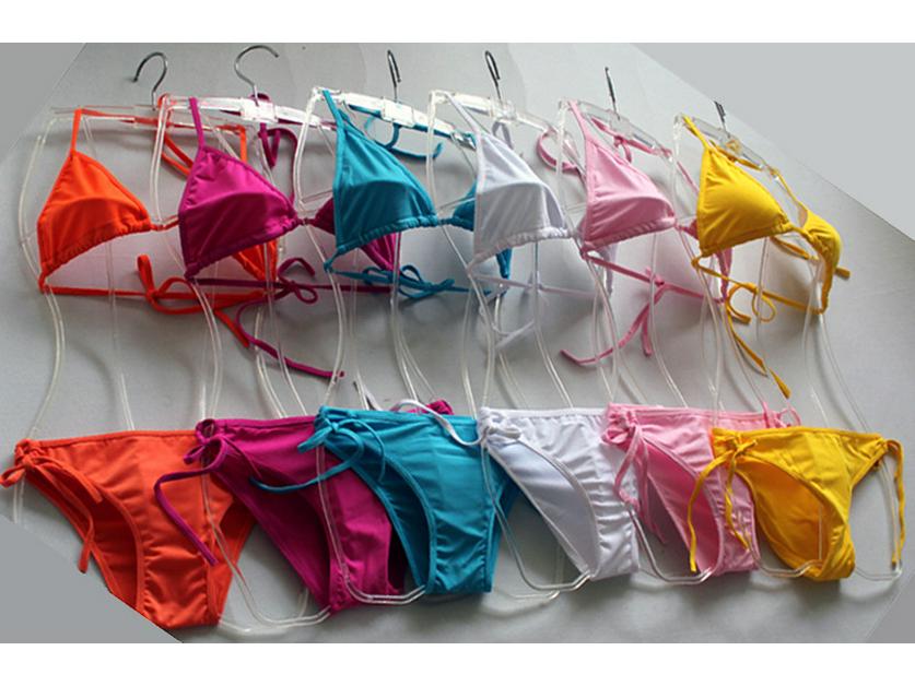 Candy Color Multicolor Bikini – Solid Color Cross-Border Exclusive Swimsuit