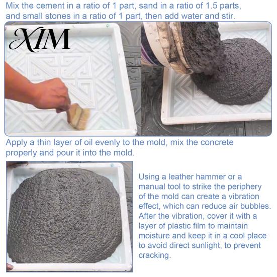 Easy DIY Garden Tile Mold Reusable Concrete Path Stepping Stone Mold, Pavement Cement Mould, Home Craft Project for Enthusiasts Patio Walkway