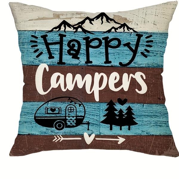1/4pcs Rustic Farmhouse Camping Throw Pillow Covers Camper Themed Decorative Pillow Cases for Outdoor Indoor Home Decor