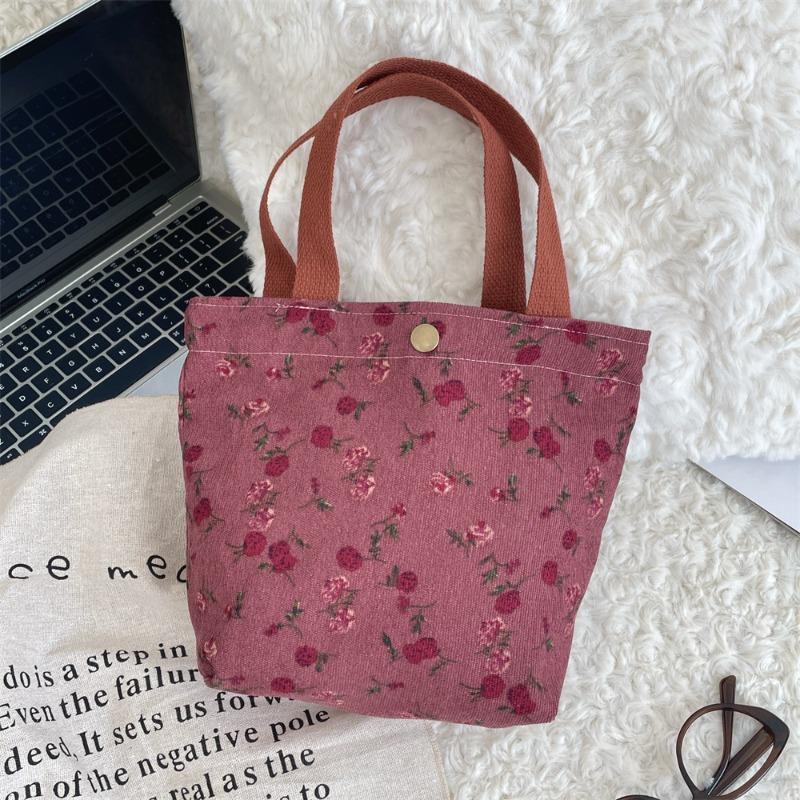 11 Autumn and winter retro casual bento bag, hand bag, work sundries, small cloth bag, women's portable tote bag