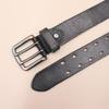 Herren Retro Doppelnaht Echtleder Gürtel - Vielseitig, Langlebiges Rindsleder für Jeans