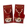 Pet New Collar With Velvet Red Bow Lucky Charm Pendant Fortune Bag Cats Dogs XS M