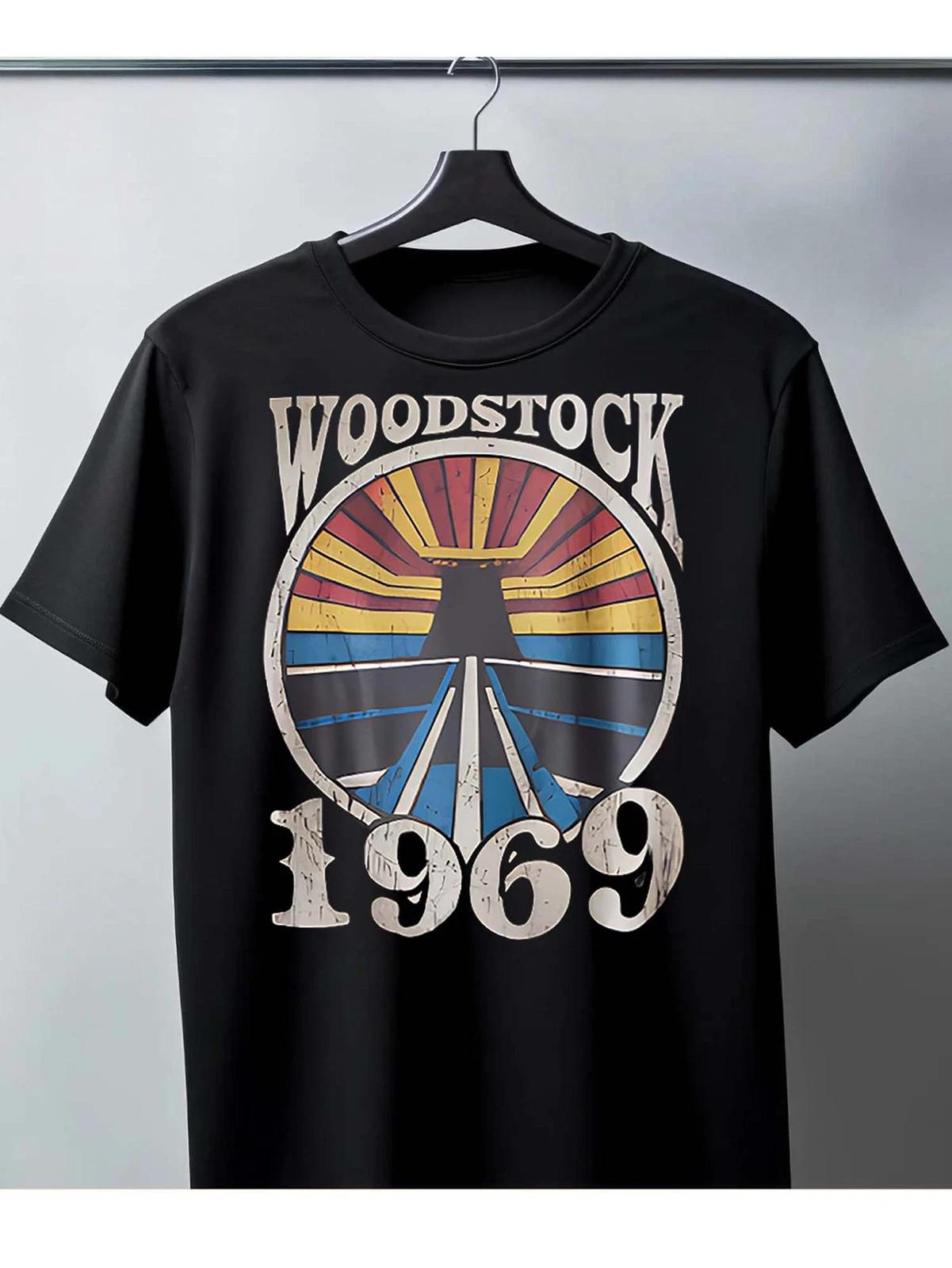 Vintage 1969 Music Festival Graphic Men s T-Shirt Retro Concert Tee S
