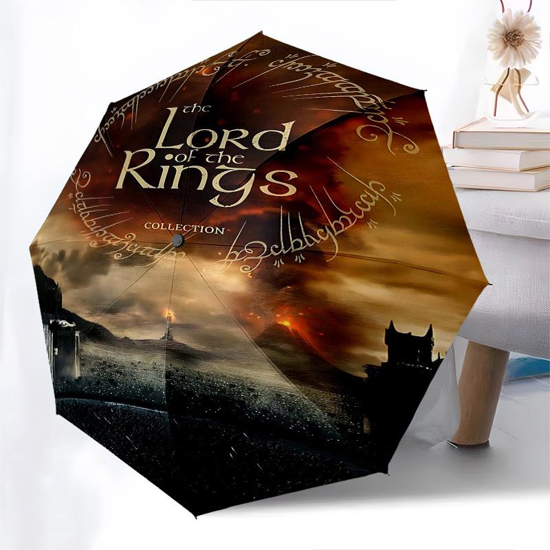 1pc The Lord of the Rings Collection Automatic Folding Umbrella - Compact 8-Rib Design, Durable Plastic & Iron1402L