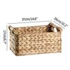 Woven Storage Box with Handle Kitchen Sundry Organizer Laundry Basket Rectangular Closet Organizer Kitchen Organizer Picnic Bask