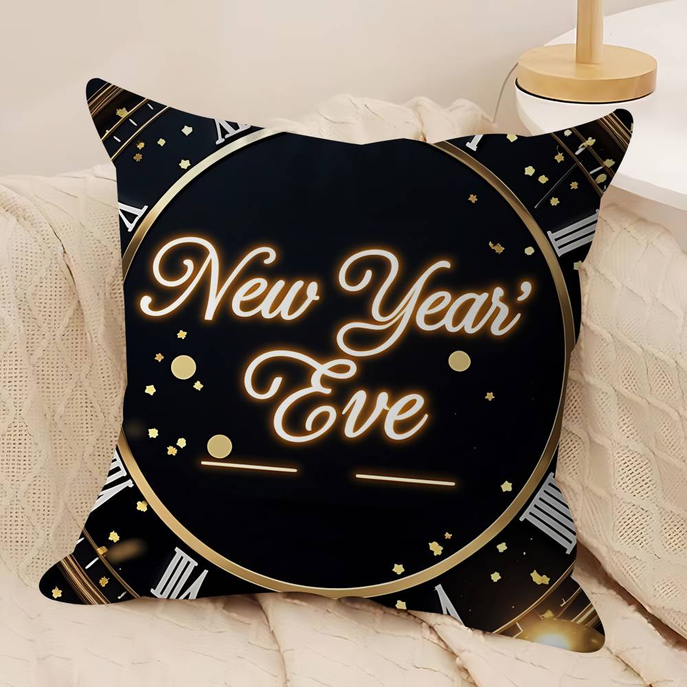Art New Year Pillow Cushion Cover Pillowcase Living Room Sofa Home Decor Customized