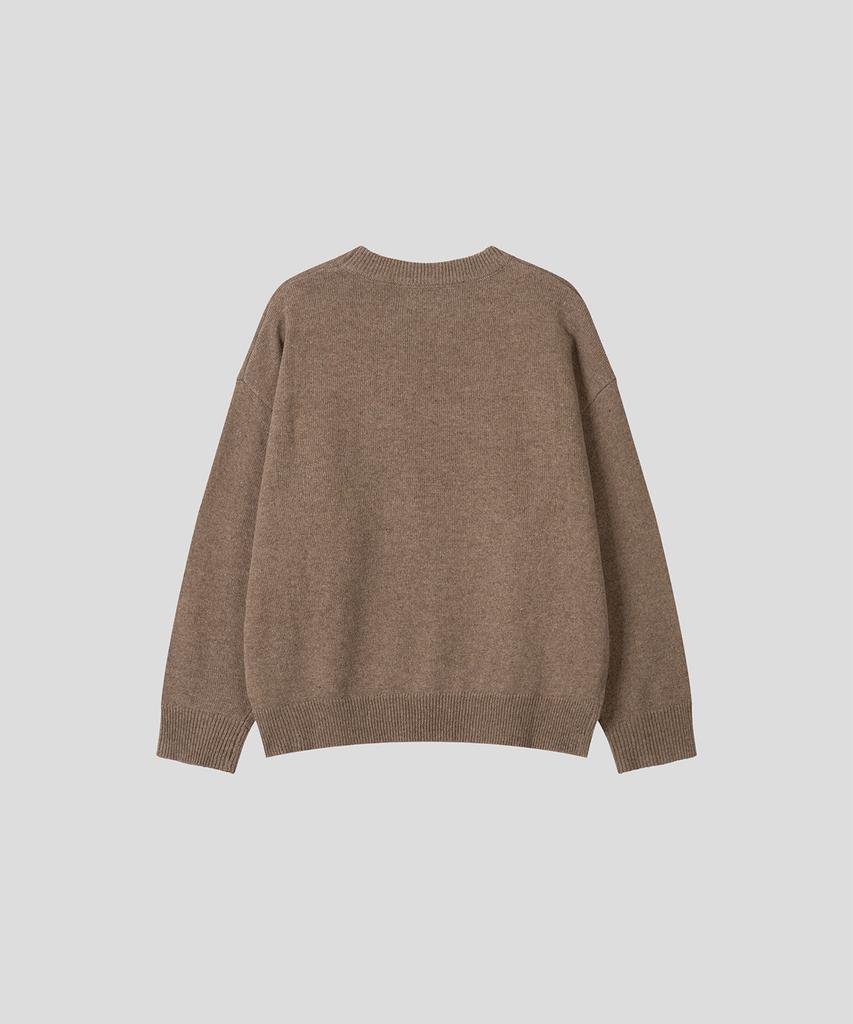 BLACK MOMENT Nature Lambswool Crew Knit [Beige]