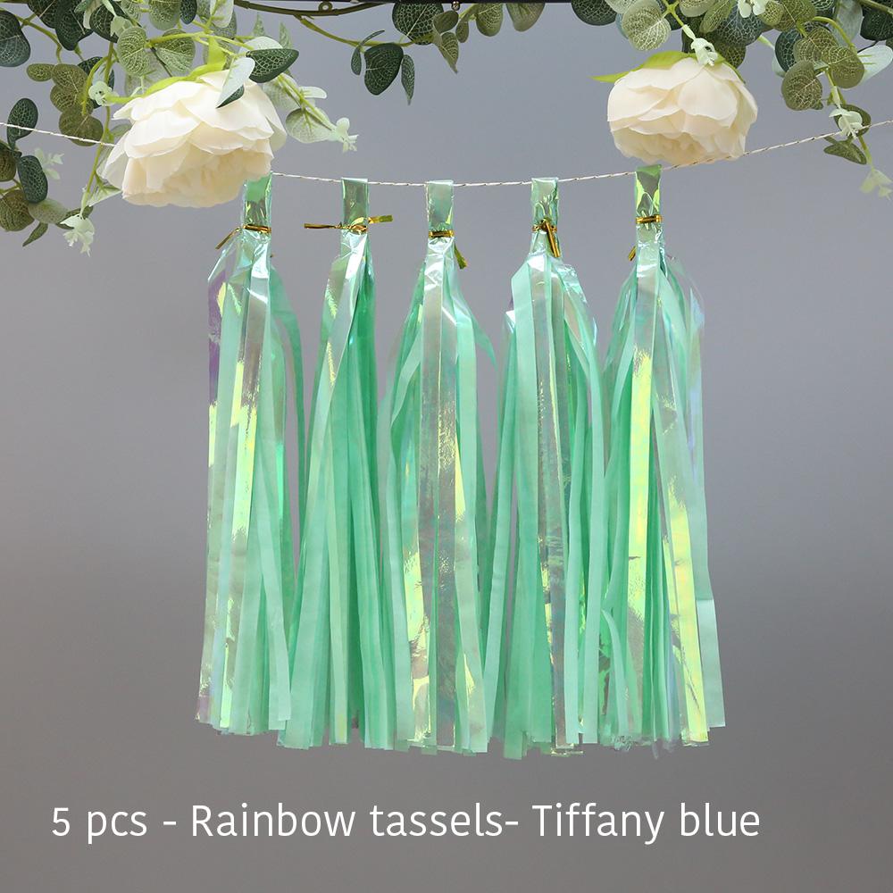 Party Unicorn Garland Rainbow Iridescent Tassel Garlands Paper Flower Wedding Decoration Birthday Baby Shower Party Decorations