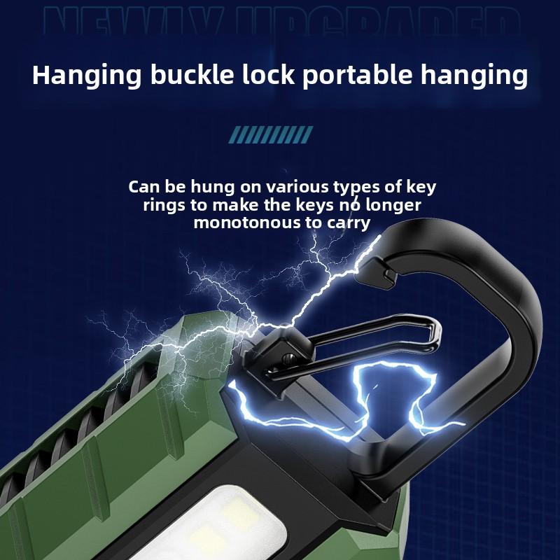 New Strong Light Flashlight Outdoor Multi functional Work Light with Side Light Long endurance Charging Mini Portable Flashlight