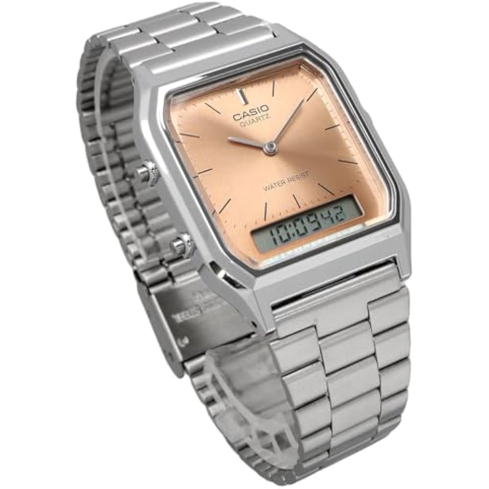 [Casio] CASIO ANA-DIGI Quartz Watch Vintage Series AQ-230A-2A1MQY Unisex Dual Time Ice Blue Overs...