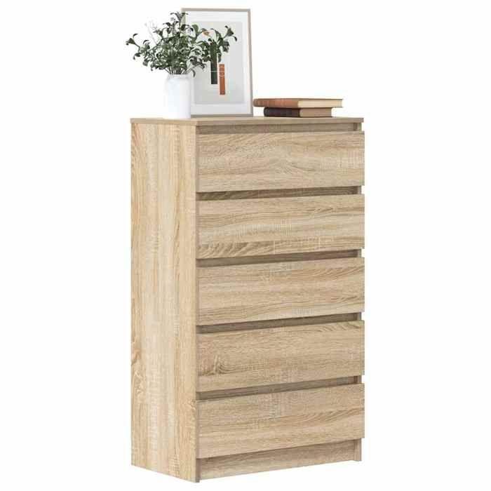 VidaXL Commode, Buffet with 5 Drawers, Storage Cabinet, Living Room Bedroom Furniture, Modern, Oak 823019