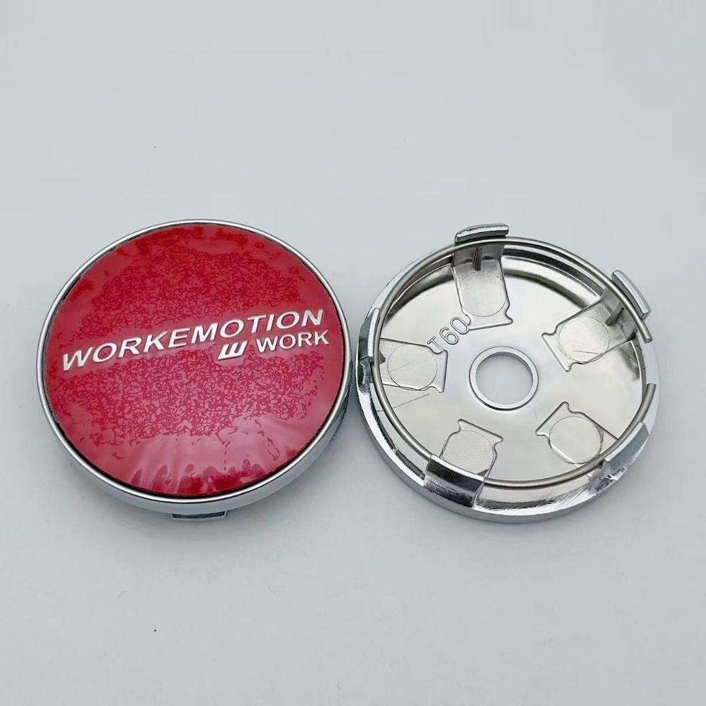 4pcs 60MM 56MM W Work Emotion Logo Emblem Badge Car Wheel Center Caps Wheel Rim Hubcaps Auto Hub Center Cover Car Accessories W Work Emotion Badge