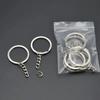 50/100PCS Stainless Steel Metal Blank Keyring Keychain Split Rings with Chain Climbing Buckles Carabiner Keychain Accessories