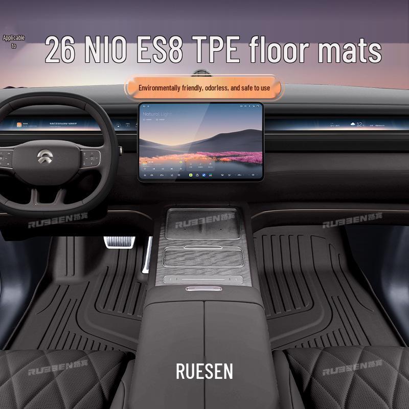 Pamir Brown TPE Floor Mats for Nio ES8 - Complete Car Interior Accessory Set