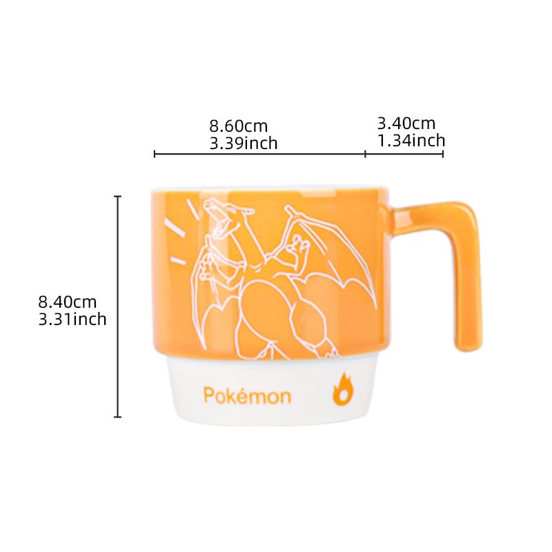 SHUNXIANG Pokémon Lizenzierte Cartoon Keramiktassen Stapelbare Kaffee Milch Tee Tassen Niedliches Muster Kinder Milchbecher Geschenk