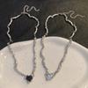 Light Luxury and High Grade Black Peach Heart Collar Chain for Spicy Girls with A Cold and Elegant Style, Exquisite and Niche Necklace