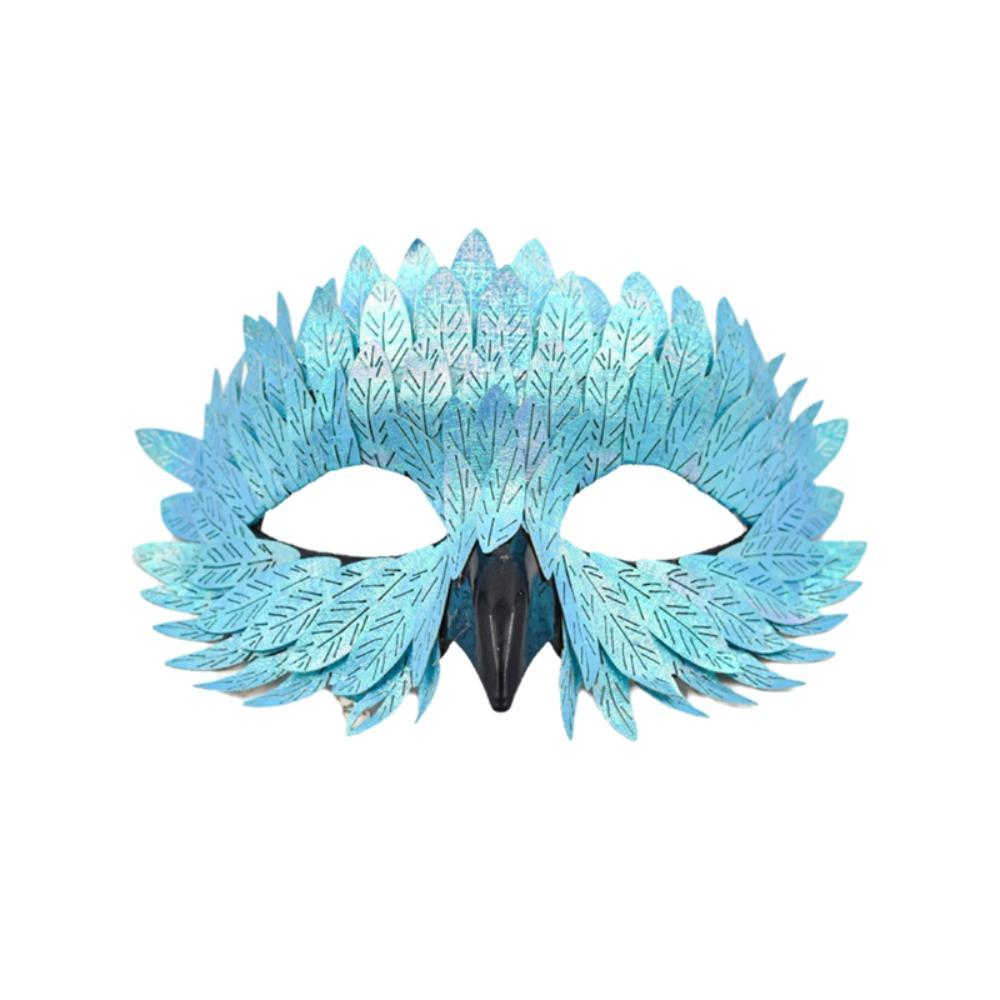 Gradient Crow Feather Mask Half Face Halloween Party Mask Bird Beak Eagle Mask Carnival Dress Up