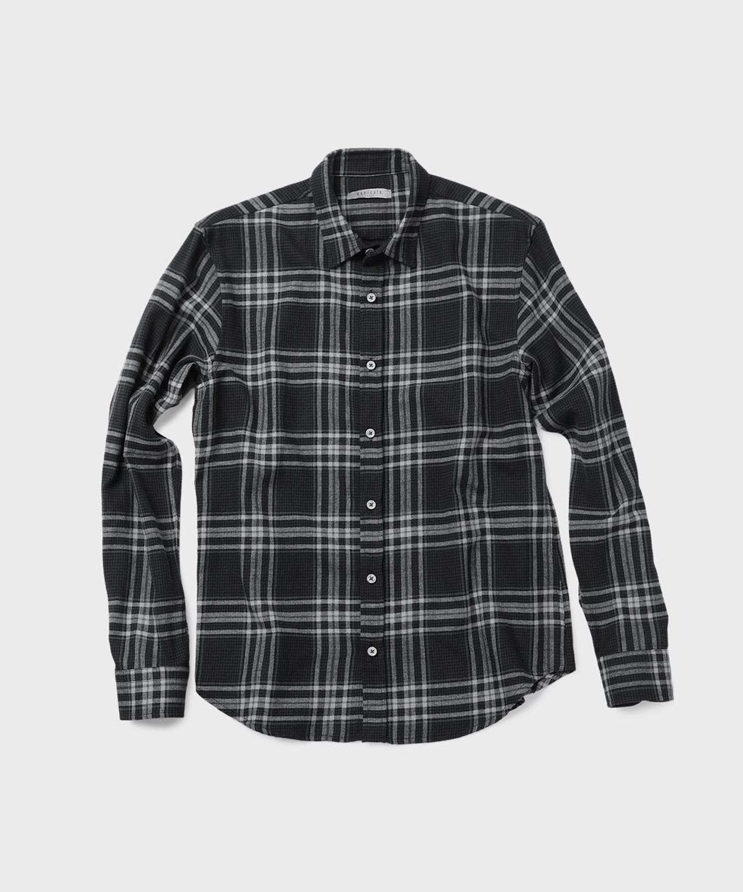 Panicalle Slim Fit Check Cotton Shirt [Gray] Gray/S