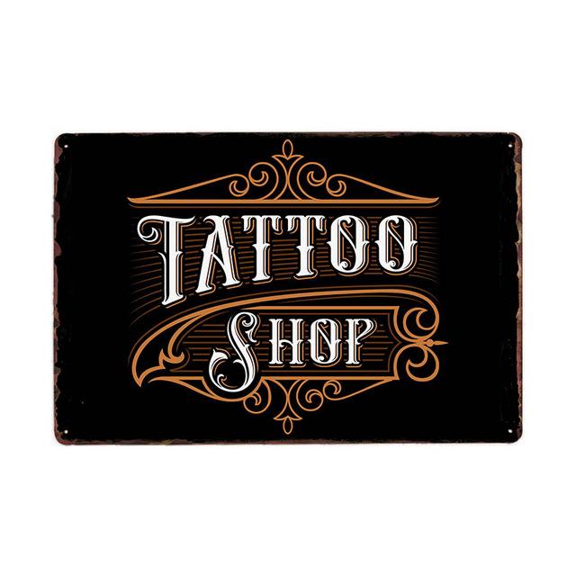 

Новый магазин татуировок для парикмахерской, подвесная живопись, декор, металлические пластины, постеры, винтажные наклейки на стену, художественные железные таблички, украшения 20x30 см 20x30cm