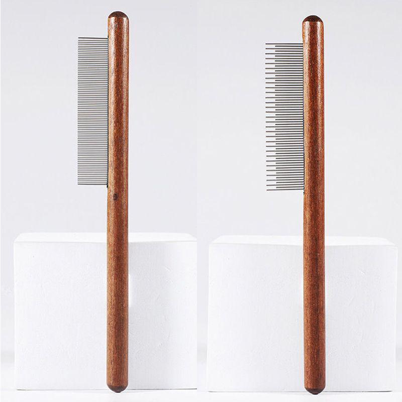 Solid Wood Grooming Comb for Cats & Dogs - Fine-Toothed, Knot Remover, Long Hair, Short Hair, Floating Hair Removal Brush.