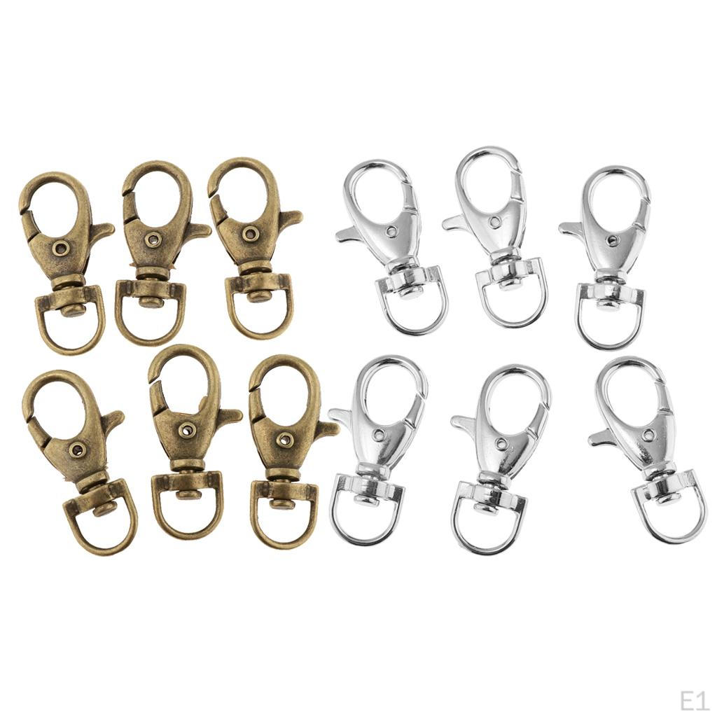 60 Pcs Vintage Keychain Snap Hook Claw Swivel
