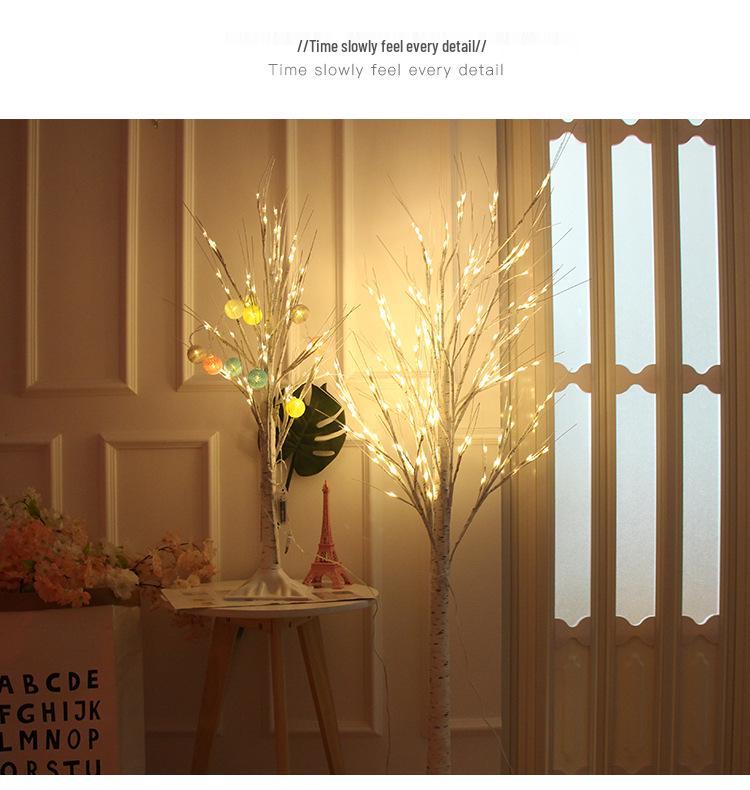 Cross-Border LED Christmas Lights - Luminous White Birch Branches for Home Decor