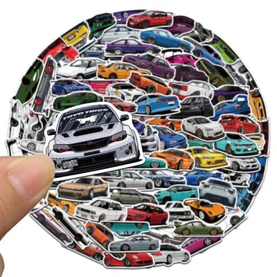 100 pezzi JDM Retrofit Racing Car Graffiti Sticker Laptop Chitarra Bagaglio Bici Skateboard Adesivo Impermeabile Decalcomania Giocattolo per Bambini Universale