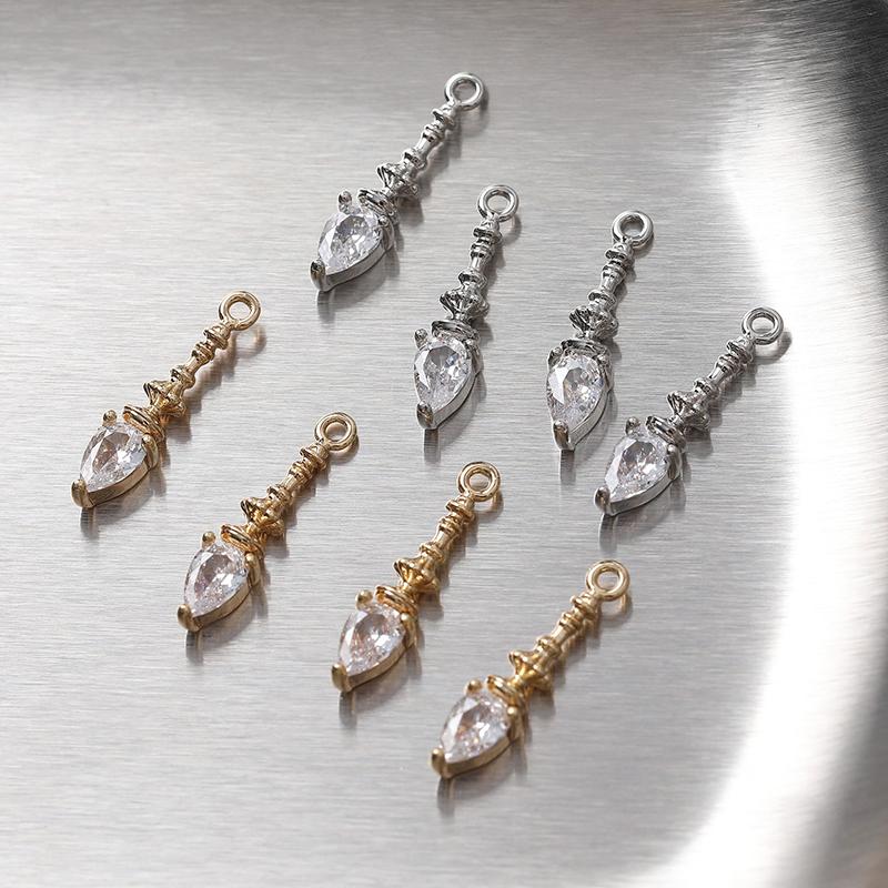 2Pcs Dainty Crystal Chandelier Shaped Pendant Charms For Diy Jewelry Findings Making Eardrop Supplies Accessories